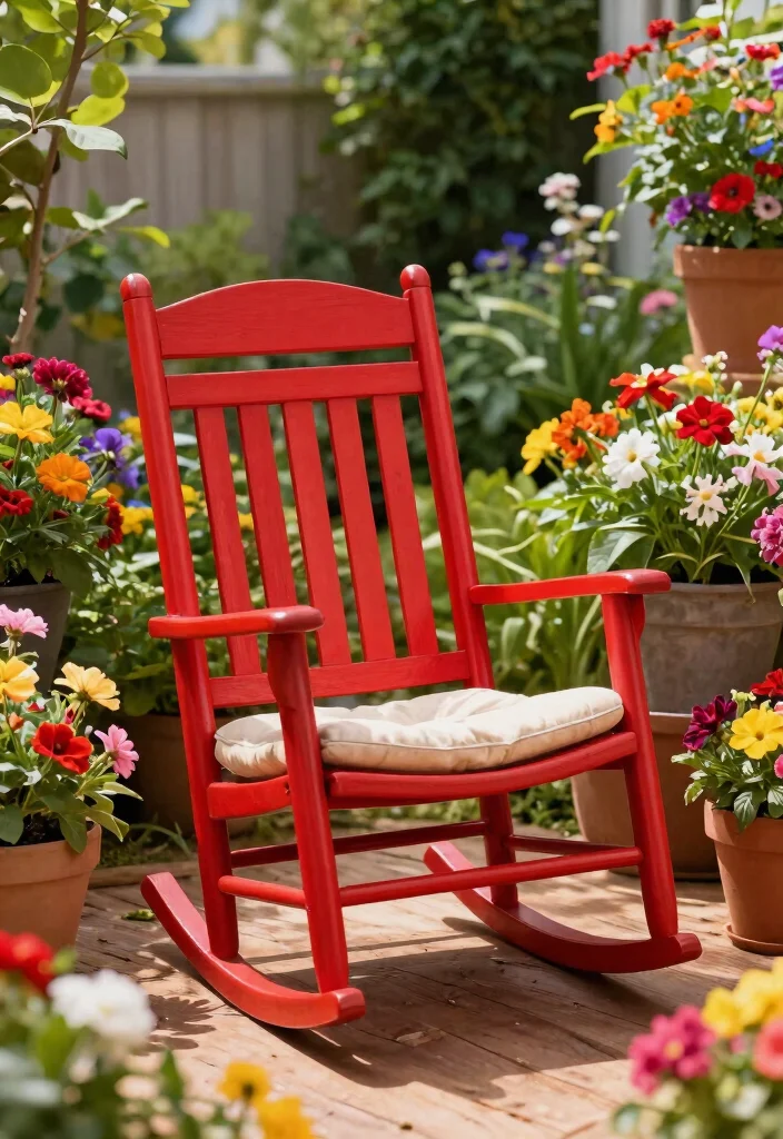 12 Porch Chairs Concepts That Fit Tight Spaces and Actually Rock - 10. Colorful Outdoor Rocking Chair 1