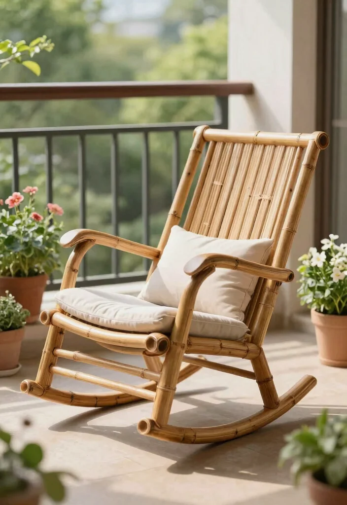 12 Porch Chairs Concepts That Fit Tight Spaces and Actually Rock - 11. Sustainable Bamboo Rocker 1