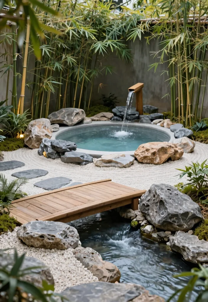 14 Backyard Hot Tub Ideas That Don't Dominate the Yard - 2. Asian Zen Garden Hot Tub 1