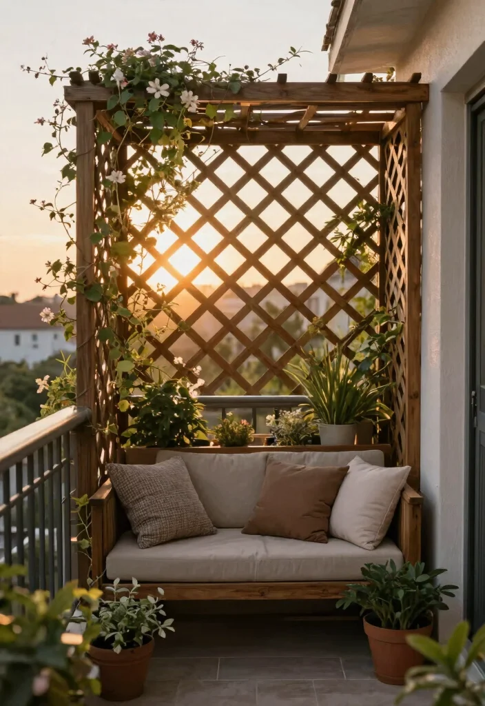14 Balcony Safety Grill Ideas That Don't Block Your View - 3. Wooden Lattice Grills 1