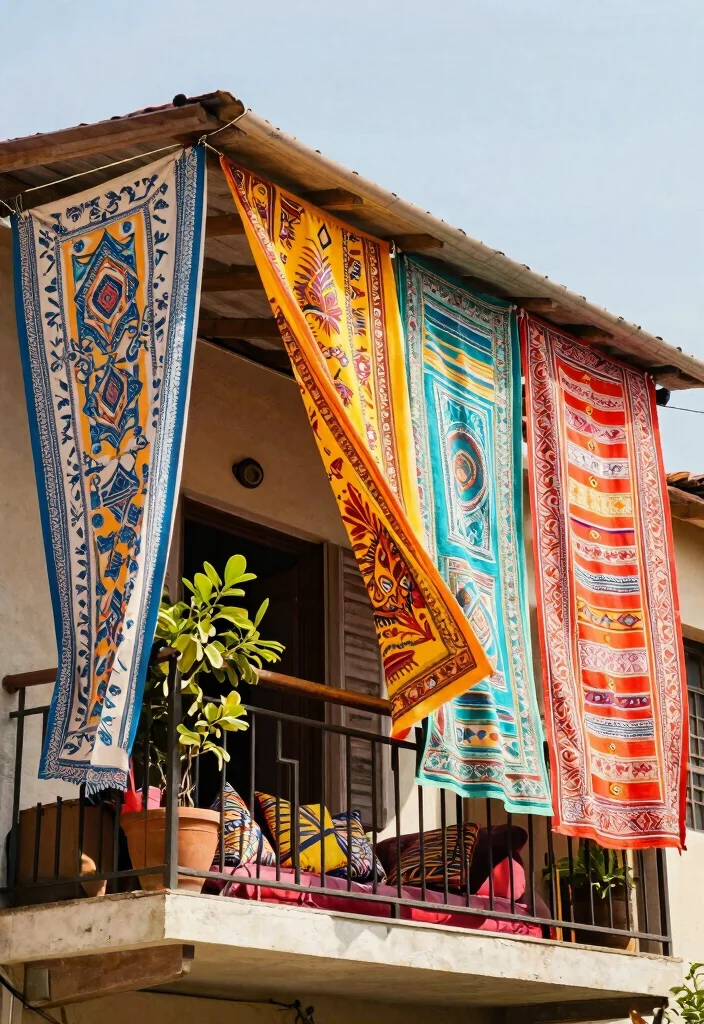 14 Balcony Safety Grill Ideas That Don't Block Your View - 6. Decorative Fabric Panels 1