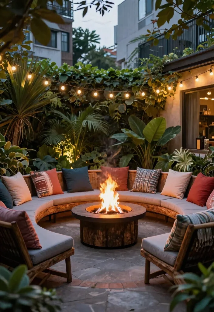 14 Boho Farmhouse Design Ideas That Mix Both Styles - 12. Cozy Fire Pit Area 1