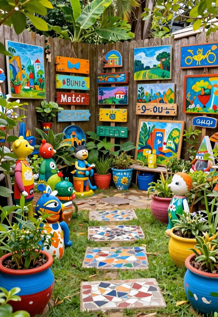 14 Boho Farmhouse Design Ideas That Mix Both Styles - 7. Colorful Outdoor Art 1