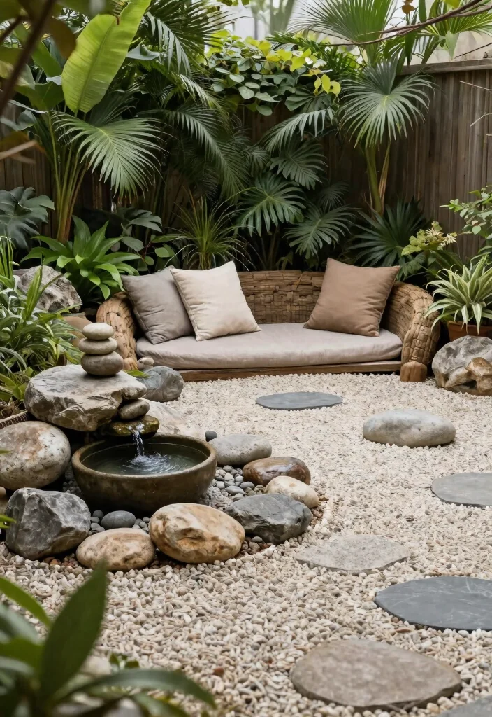 14 Boho Farmhouse Design Ideas That Mix Both Styles - 8. Zen Garden Elements 1