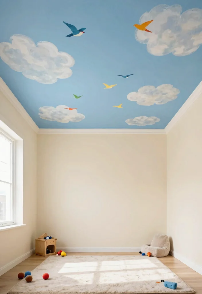 14 Ceiling Room Decor Ideas That Add Interest Without Lowering the Space - 3. Artistic Ceiling Murals 1