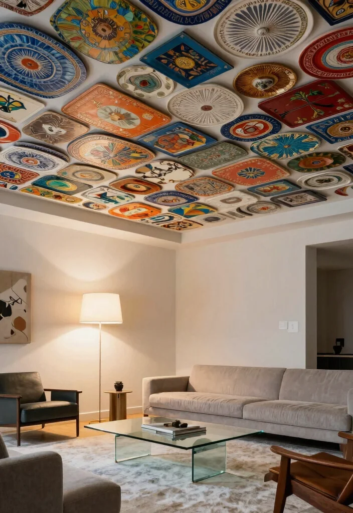 14 Ceiling Room Decor Ideas That Add Interest Without Lowering the Space - 4. Decorative Ceiling Plates 1