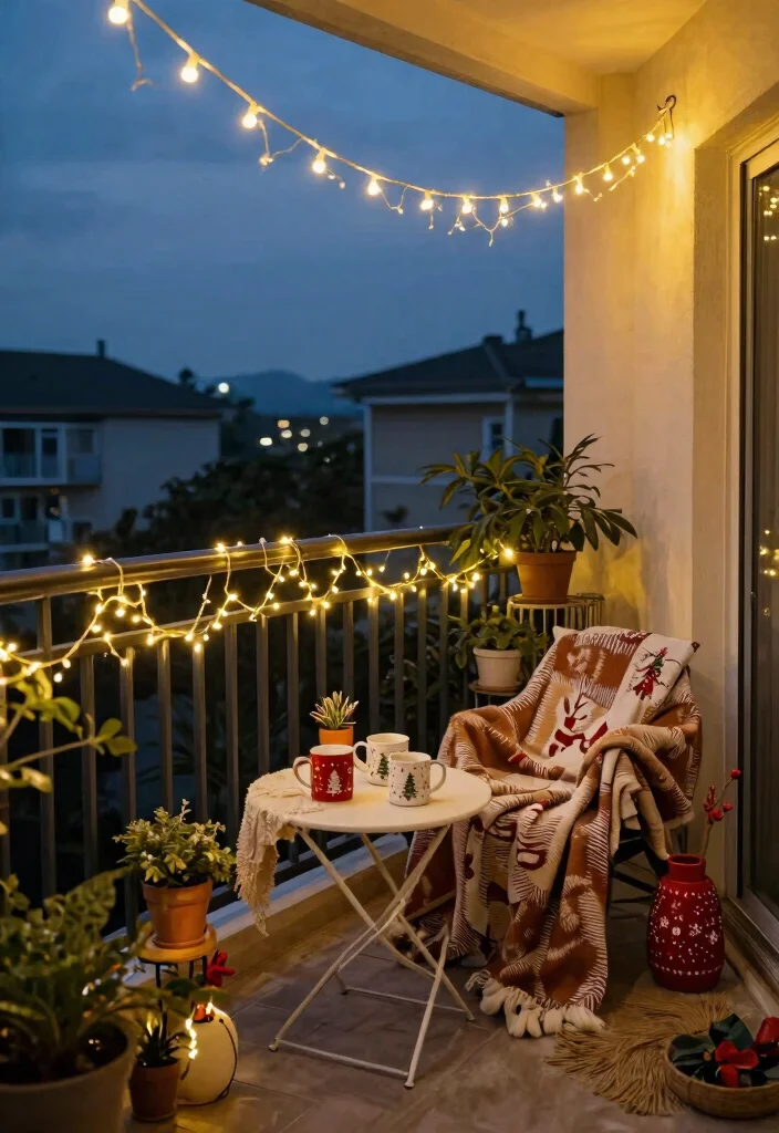 14 Christmas Balcony Ideas for Renters Who Can't Drill Holes - 1. Magical Fairy Light Canopy 1