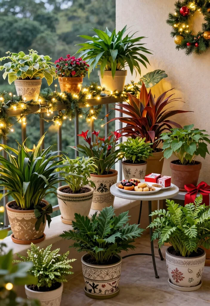 14 Christmas Balcony Ideas for Renters Who Can't Drill Holes - 10. Holiday Scented Plants 1