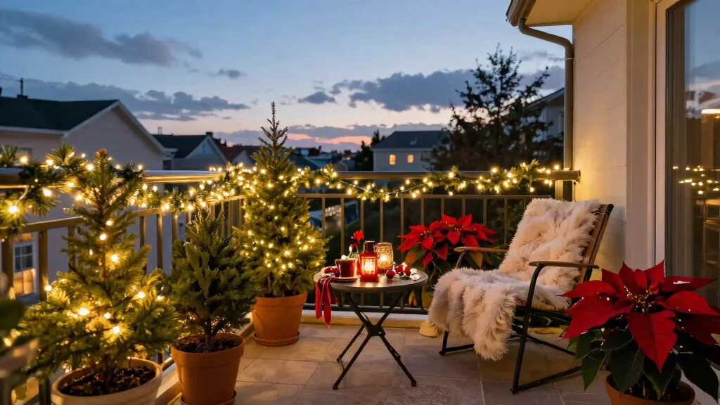 14 Christmas Balcony Ideas for Renters Who Can't Drill Holes