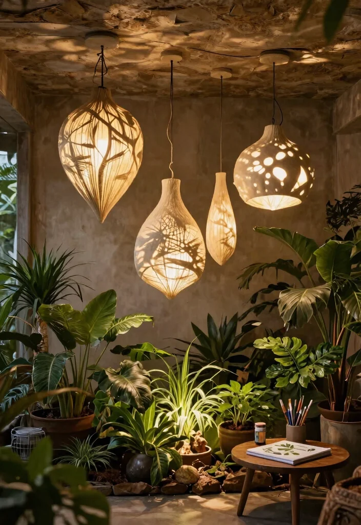 14 Cob Ceiling Light Ideas That Add Character Without Rewiring - 9. Artistic Sculptural Elements 1