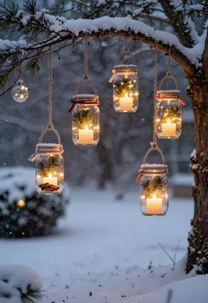 14 Easy Outdoor Christmas Decorations That Go Up in Minutes - 2. Upcycled Jar Lanterns 1