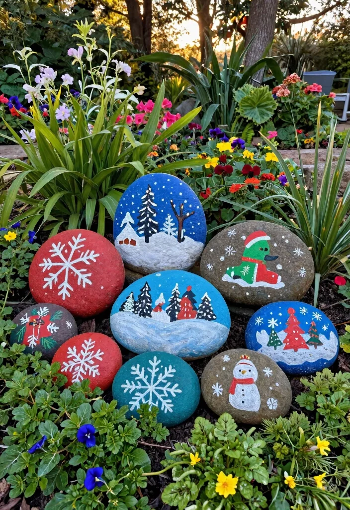14 Easy Outdoor Christmas Decorations That Go Up in Minutes - 4. DIY Painted Rocks 1