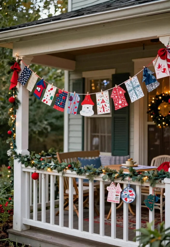 14 Easy Outdoor Christmas Decorations That Go Up in Minutes - 8. Garland from Upcycled Materials 1