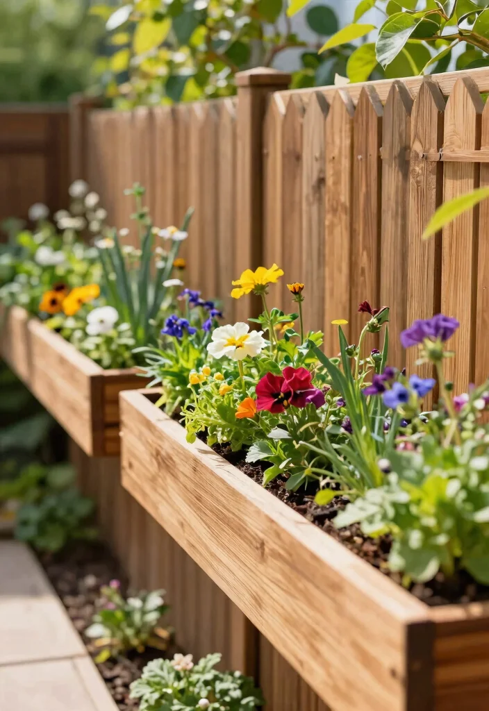 14 Fence Planter Box Ideas That Don't Damage Posts or Rails - 10. Vertical Trough Planters 1