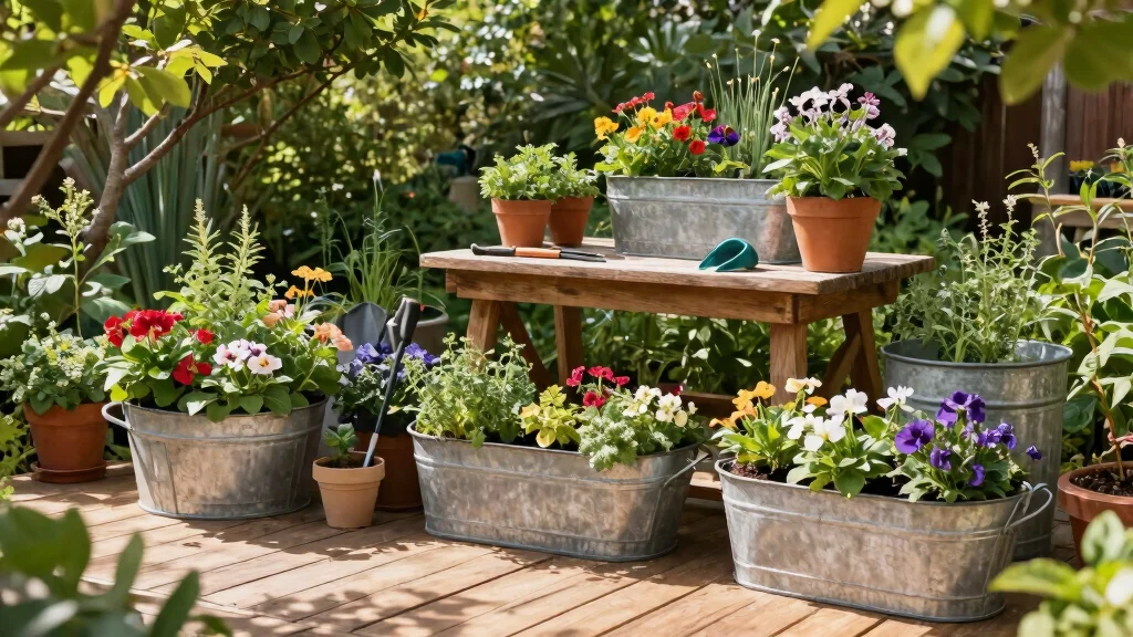14 Galvanized Tub Planter Ideas That Drain Properly and Don't Rust Out
