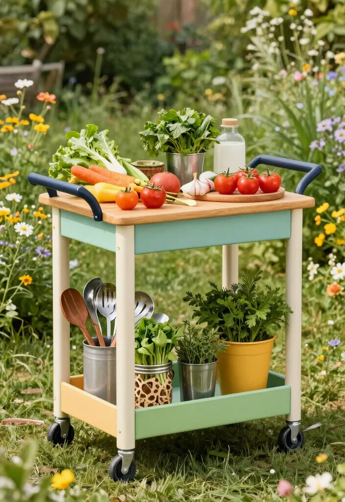14 Outdoor Kitchen Island Concepts on a Budget Without Plumbing - 12. Trolley Island 1