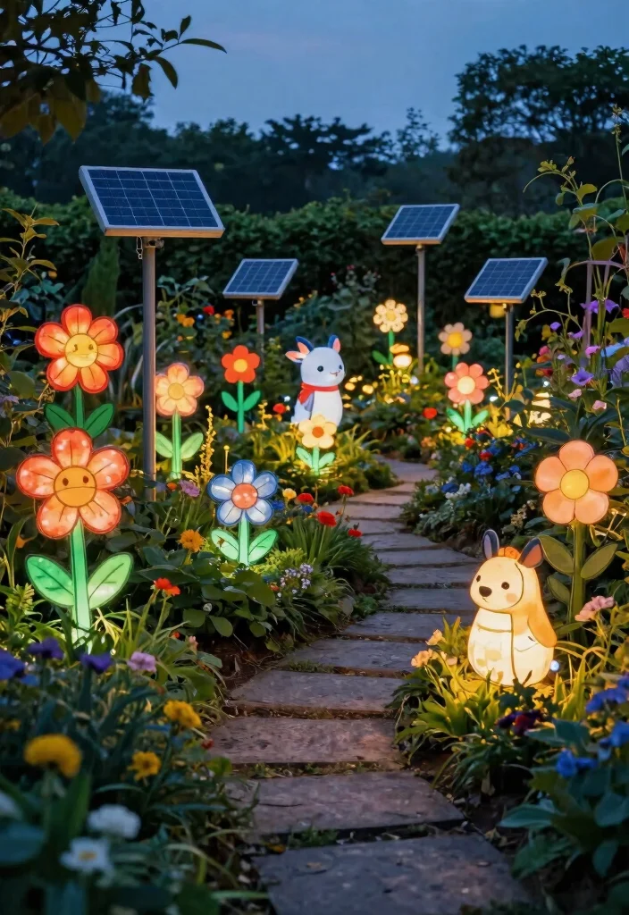 14 Outdoor Light Fixtures That Stay Bright Without Constant Bulb Changes - 6. Artistic Solar Garden Stakes 1