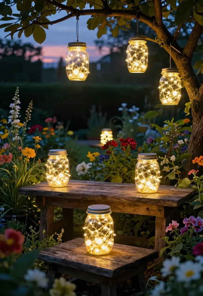 14 Outdoor Light Fixtures That Stay Bright Without Constant Bulb Changes - 9. Solar Fairy Light Jars 1