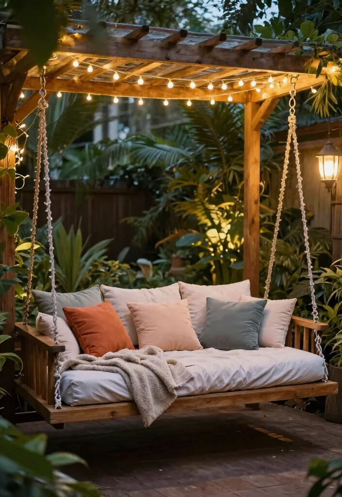 14 Porch Swing Ideas That Support Two Adults and Last Through Weather - 10. Classic Swing Bed 1