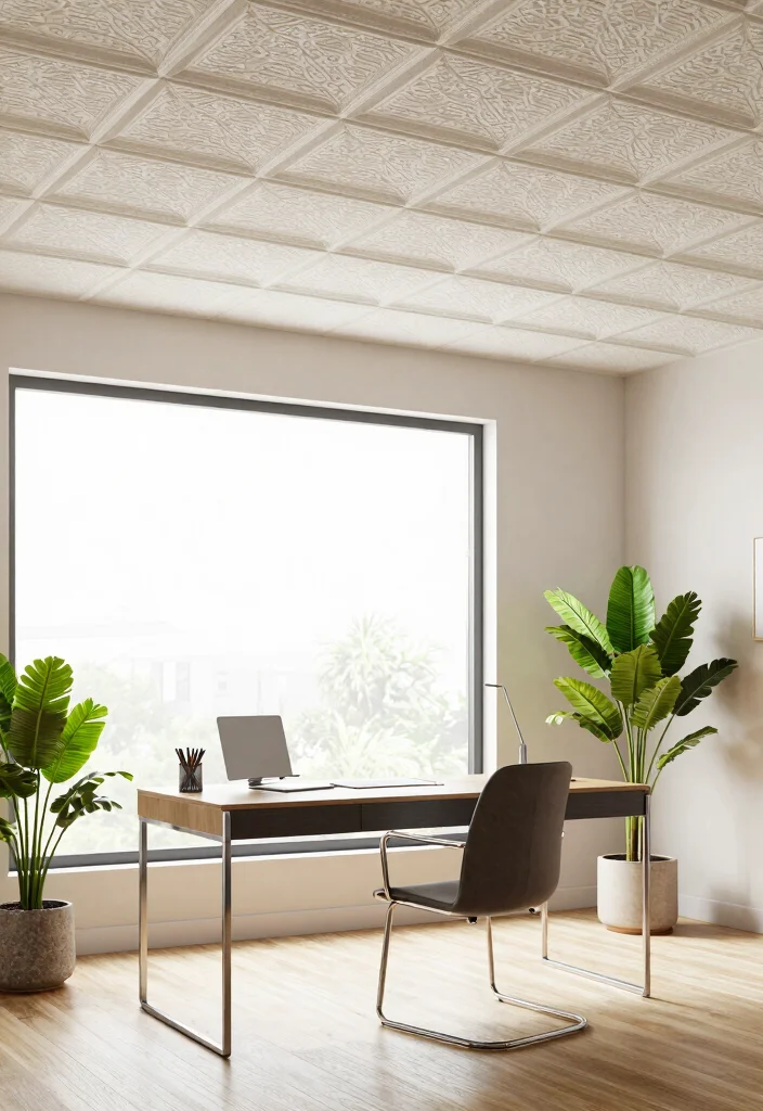 14 Styrofoam Ceiling Tiles That Look Like Real Tin: Eco-Friendly Options for Sustainable Home Decor - 2. Sleek Geometric Designs 1