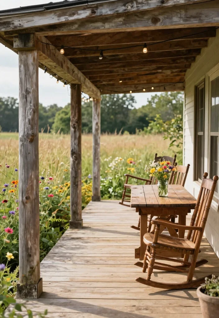 14 Wood Columns Porch Concepts That Support Weight and Look Classic - 1. Rustic Farmhouse Charm 1