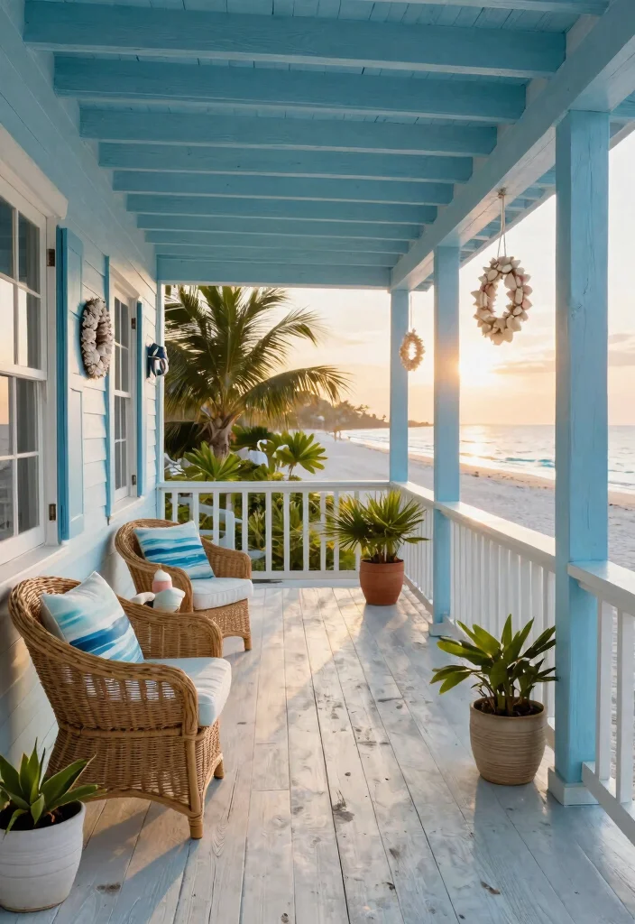14 Wood Columns Porch Concepts That Support Weight and Look Classic - 3. Coastal Vibes 1