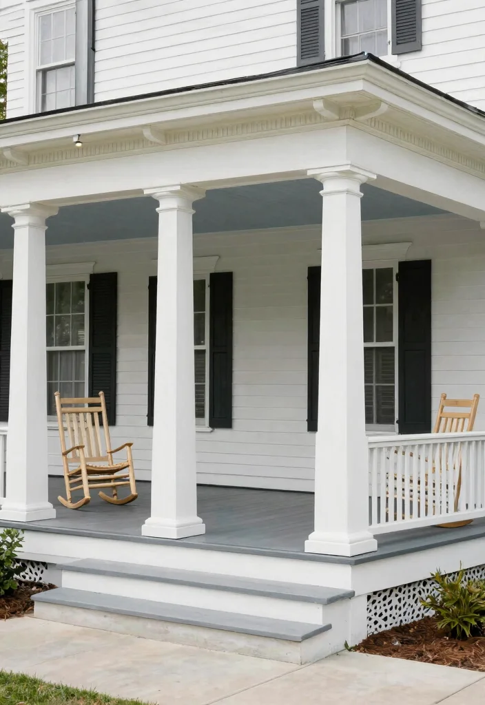 14 Wood Columns Porch Concepts That Support Weight and Look Classic - 6. Timeless Colonial Style 1