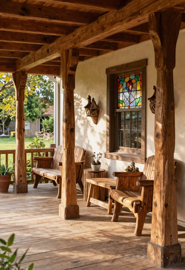 14 Wood Columns Porch Concepts That Support Weight and Look Classic - 7. Arts and Crafts Inspiration 1
