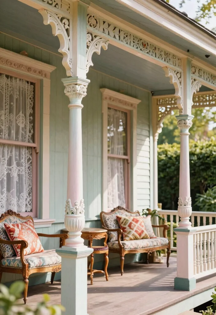 14 Wood Columns Porch Concepts That Support Weight and Look Classic - 8. Charming Victorian Style 1