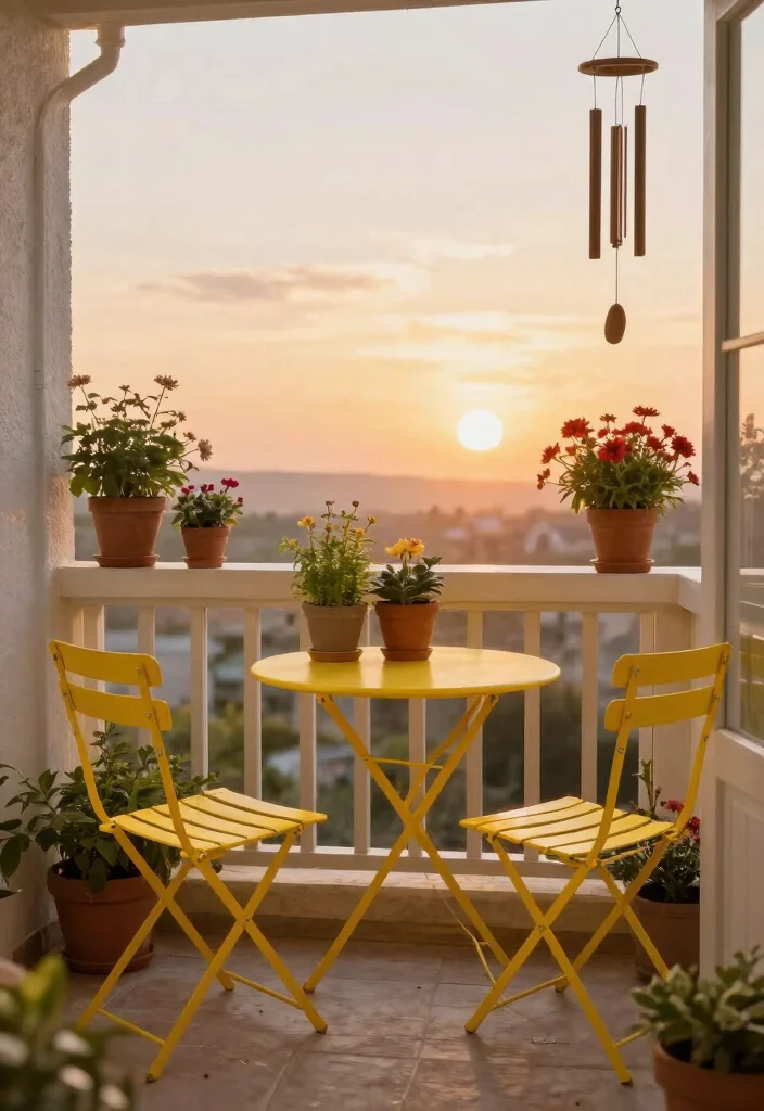 15 Balcony Chair Ideas for Small Spaces That Actually Fit Two People - 1. Folding Bistro Chairs 1