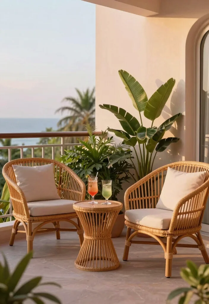 15 Balcony Chair Ideas for Small Spaces That Actually Fit Two People - 11. Rattan Chairs 1