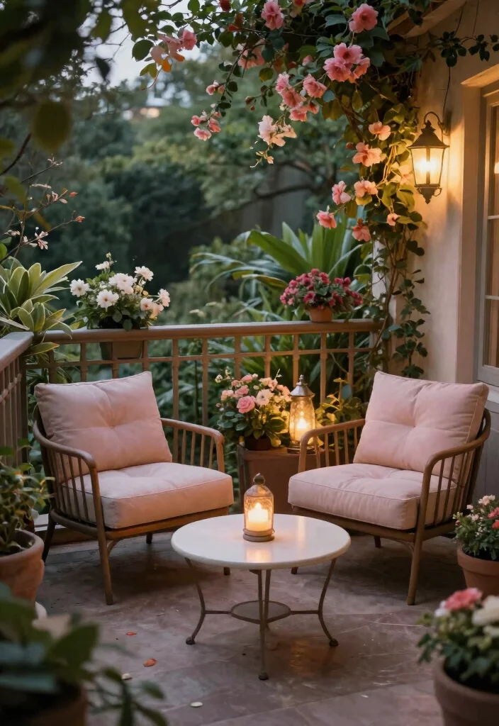 15 Balcony Chair Ideas for Small Spaces That Actually Fit Two People - 15. Cozy Padded Chairs 1