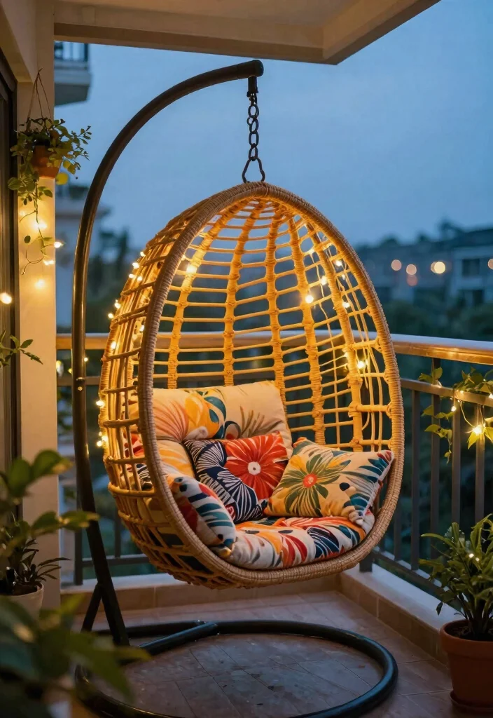 15 Balcony Chair Ideas for Small Spaces That Actually Fit Two People - 4. Hanging Chairs 1