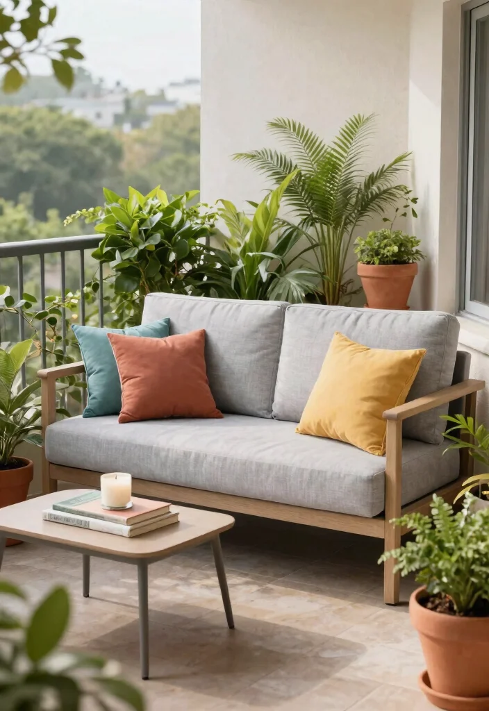 15 Balcony Chair Ideas for Small Spaces That Actually Fit Two People - 5. Compact Loveseat with Built-in Storage 1