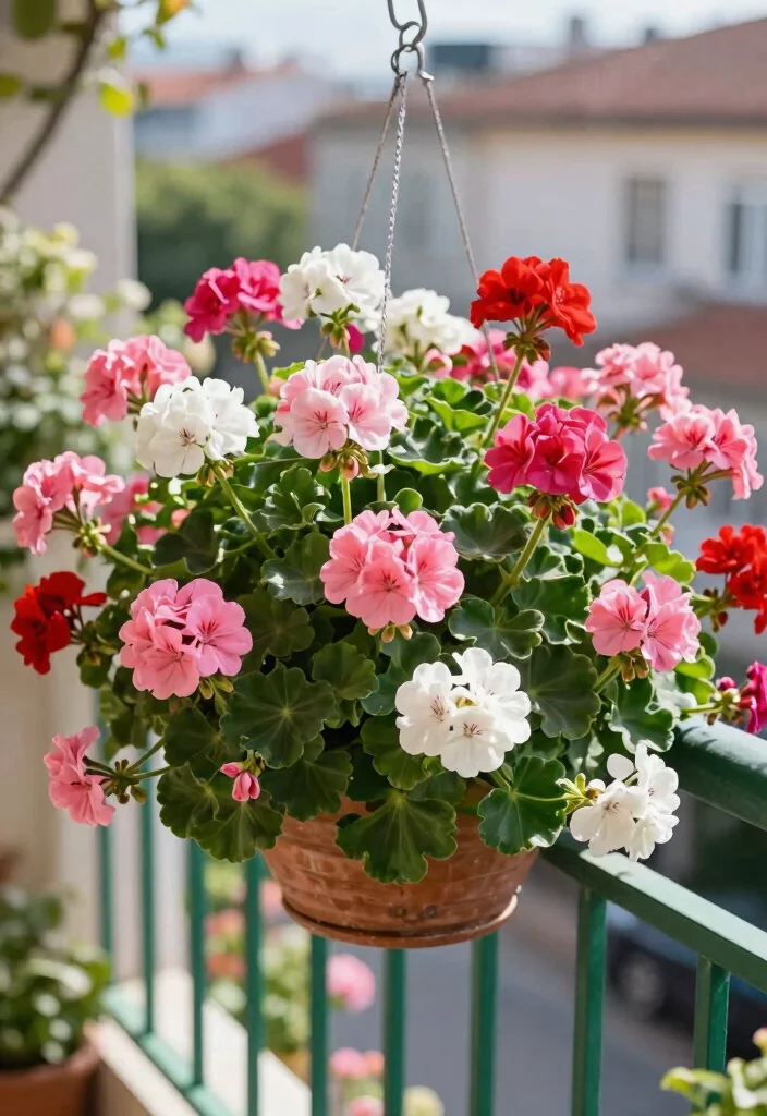15 Balcony Hanging Plants That Survive Without Daily Watering - 10. Geraniums (Pelargonium) 1