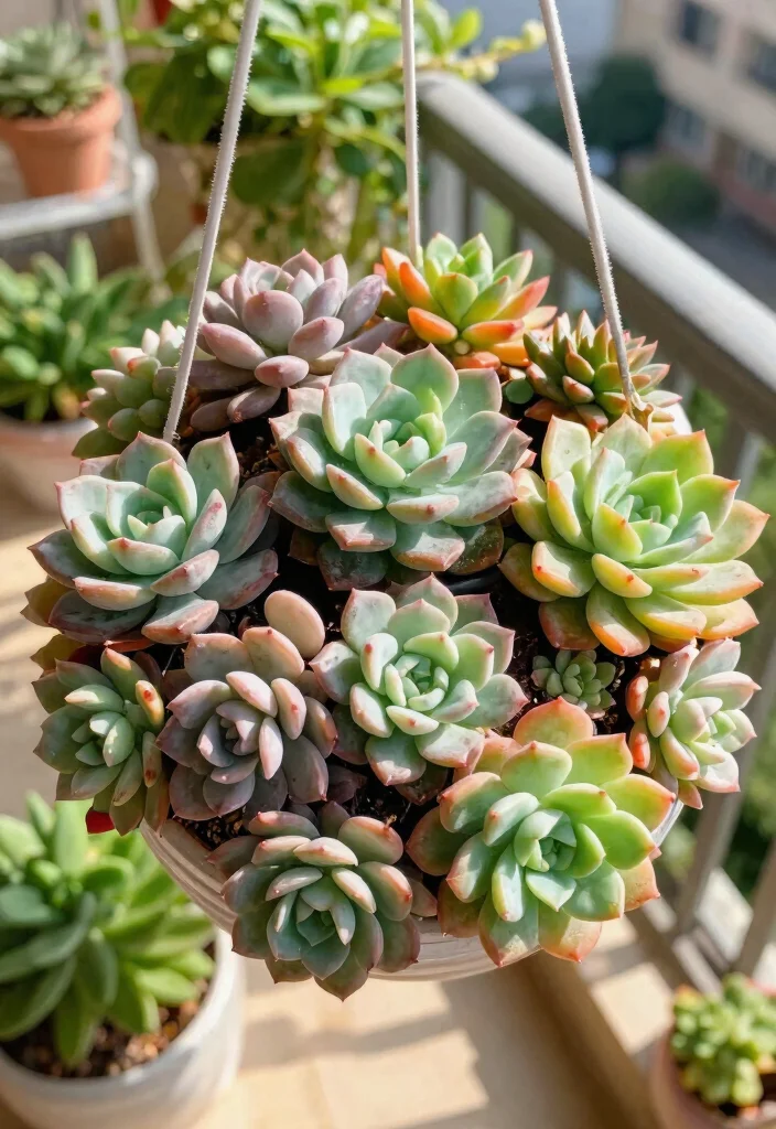 15 Balcony Hanging Plants That Survive Without Daily Watering - 11. Trailing Succulents (Various species) 1