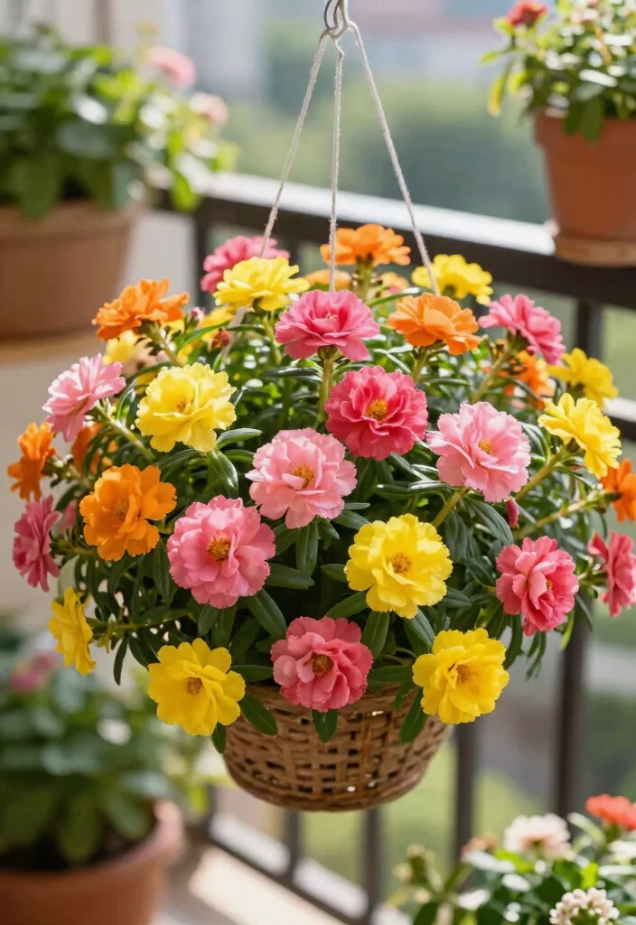 15 Balcony Hanging Plants That Survive Without Daily Watering - 12. Portulaca (Moss Rose) 1