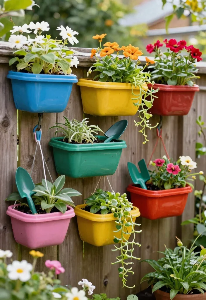 15 Bin Storage Ideas Outdoor That Keep Rain and Pests Out - 10. Hanging Garden Bins 1