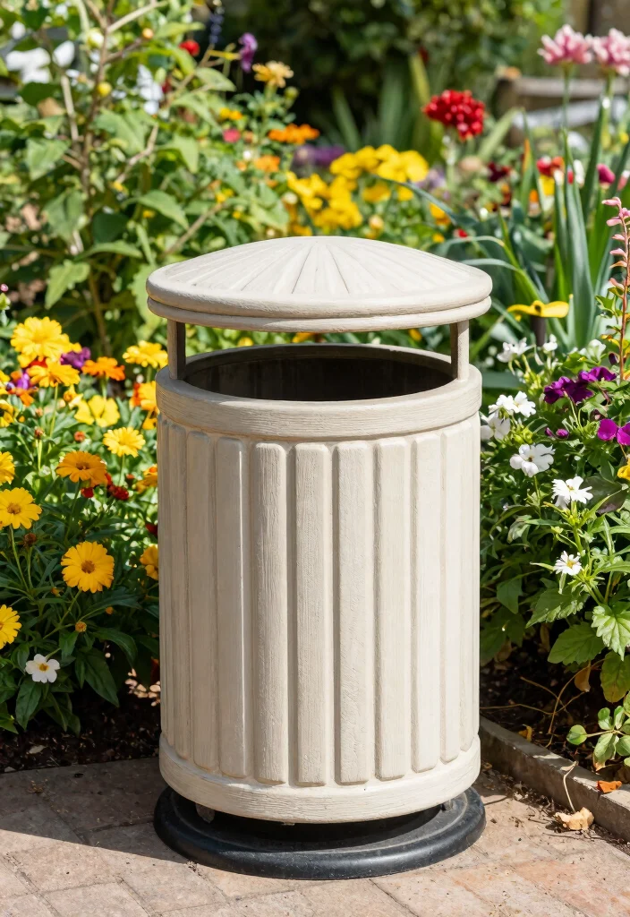 15 Bin Storage Ideas Outdoor That Keep Rain and Pests Out - 14. Decorative Trash Bins 1