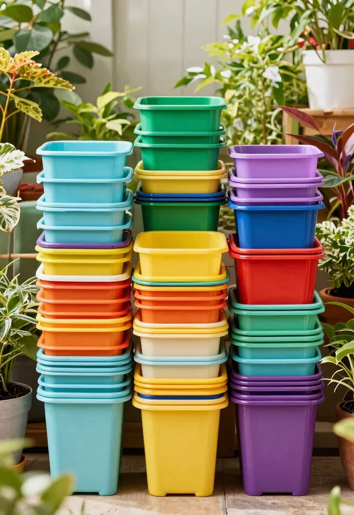 15 Bin Storage Ideas Outdoor That Keep Rain and Pests Out - 2. Stackable Plastic Bins 1
