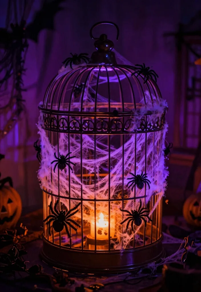 15 Bird Cage Planter Ideas That Turn Vintage Finds Into Decor - 13. Halloween Haunted House Decor 1
