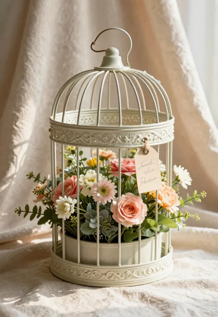 15 Bird Cage Planter Ideas That Turn Vintage Finds Into Decor - 15. Personalized Gift Idea 1