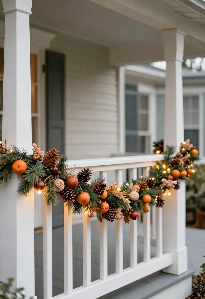 15 Christmas Porch Ideas That Look Expensive on a Budget - 13. Handmade Garland 1