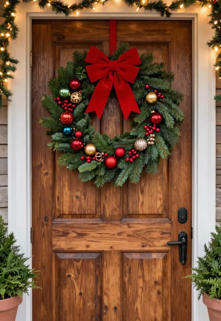 15 Christmas Porch Ideas That Look Expensive on a Budget - 2. DIY Christmas Wreaths 1