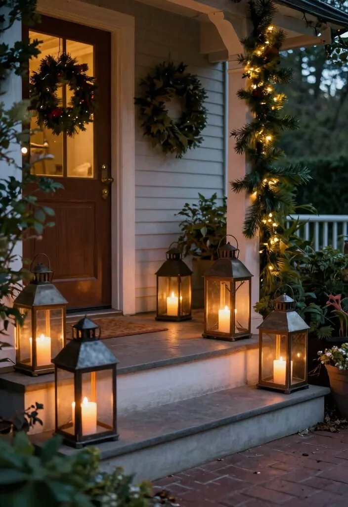 15 Christmas Porch Ideas That Look Expensive on a Budget - 8. Vintage Lanterns 1