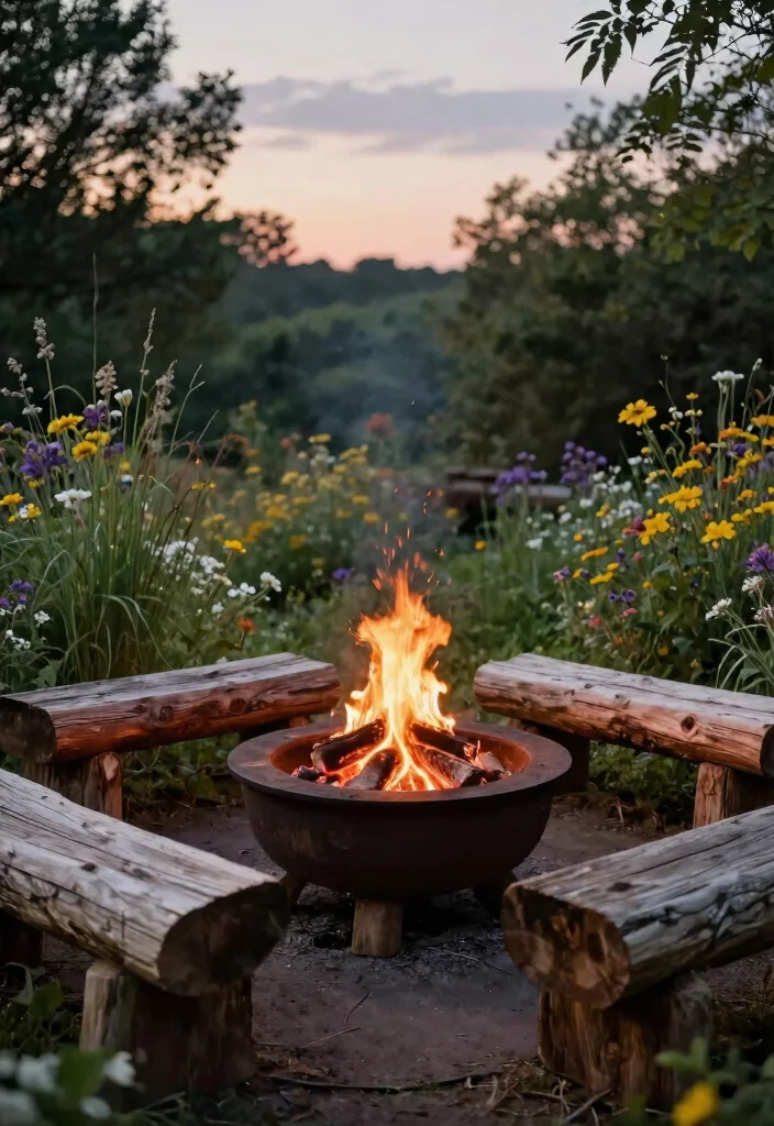 15 Fire Pit Ideas for Small Backyard Spaces That Don't Overwhelm the Yard - 10. Rustic Wooden Fire Pit 1