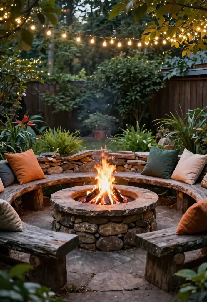 15 Fire Pit Ideas for Small Backyard Spaces That Don't Overwhelm the Yard - 2. Stone Circle Fire Pit 1