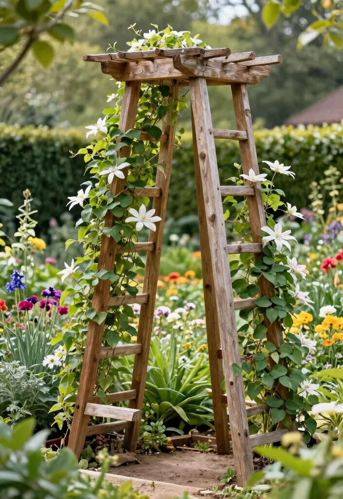 15 Flower Trellis Ideas That Actually Support Heavy Blooms - 1. Rustic Wooden A-Frame Trellis 1