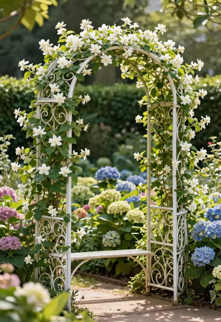 15 Flower Trellis Ideas That Actually Support Heavy Blooms - 3. Decorative Metal Arches 1