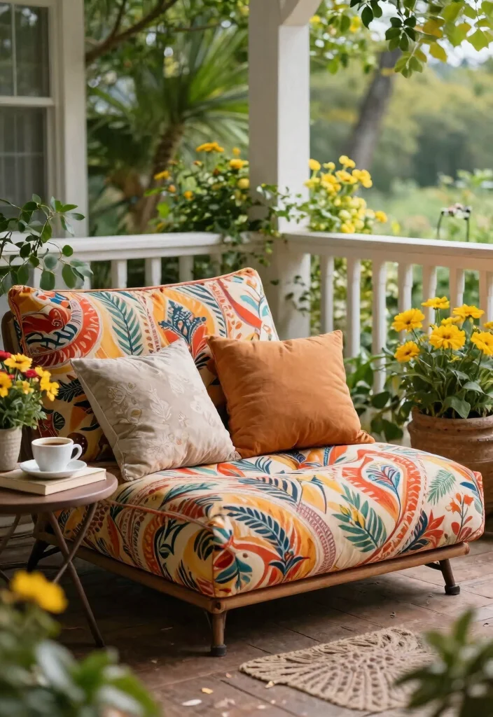15 Front Porch Chairs That Endure Weather Without Fading - 13. Cozy Futon Chair 1